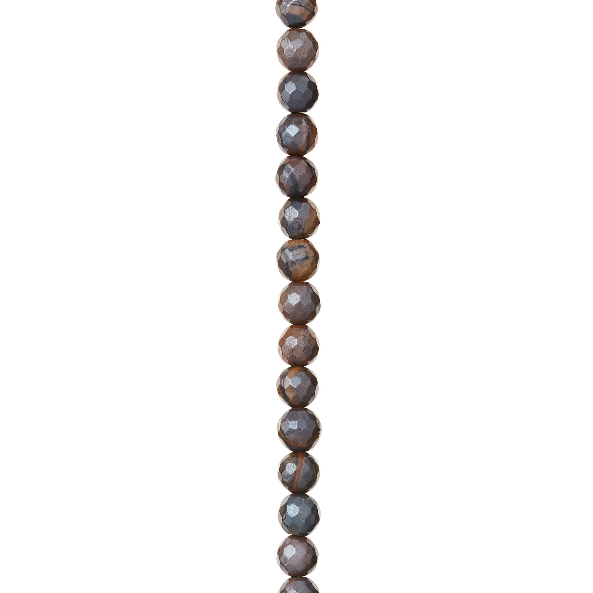 Yellow Tiger Eye Silverite Faceted Round Beads by Bead Landing™, 6mm